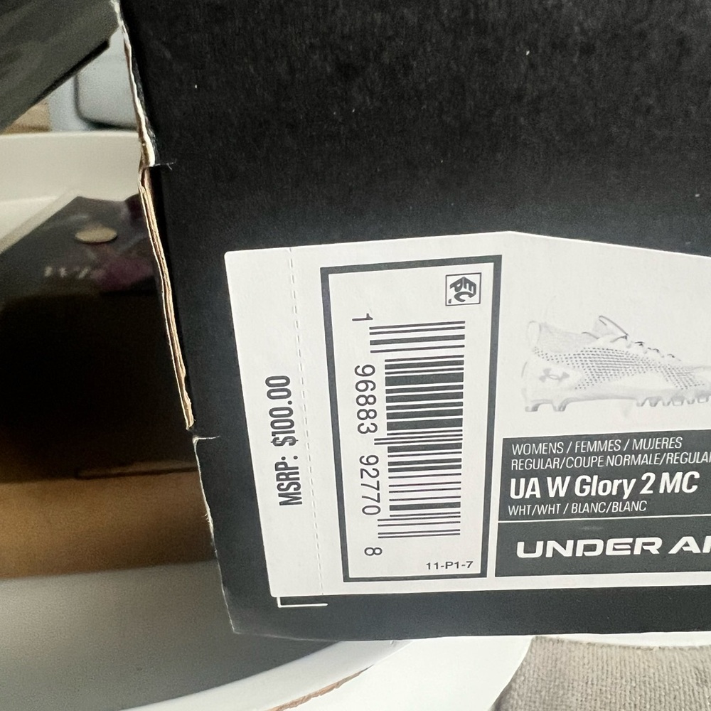 Under Armour White UA W Glory 2 MC Cleats